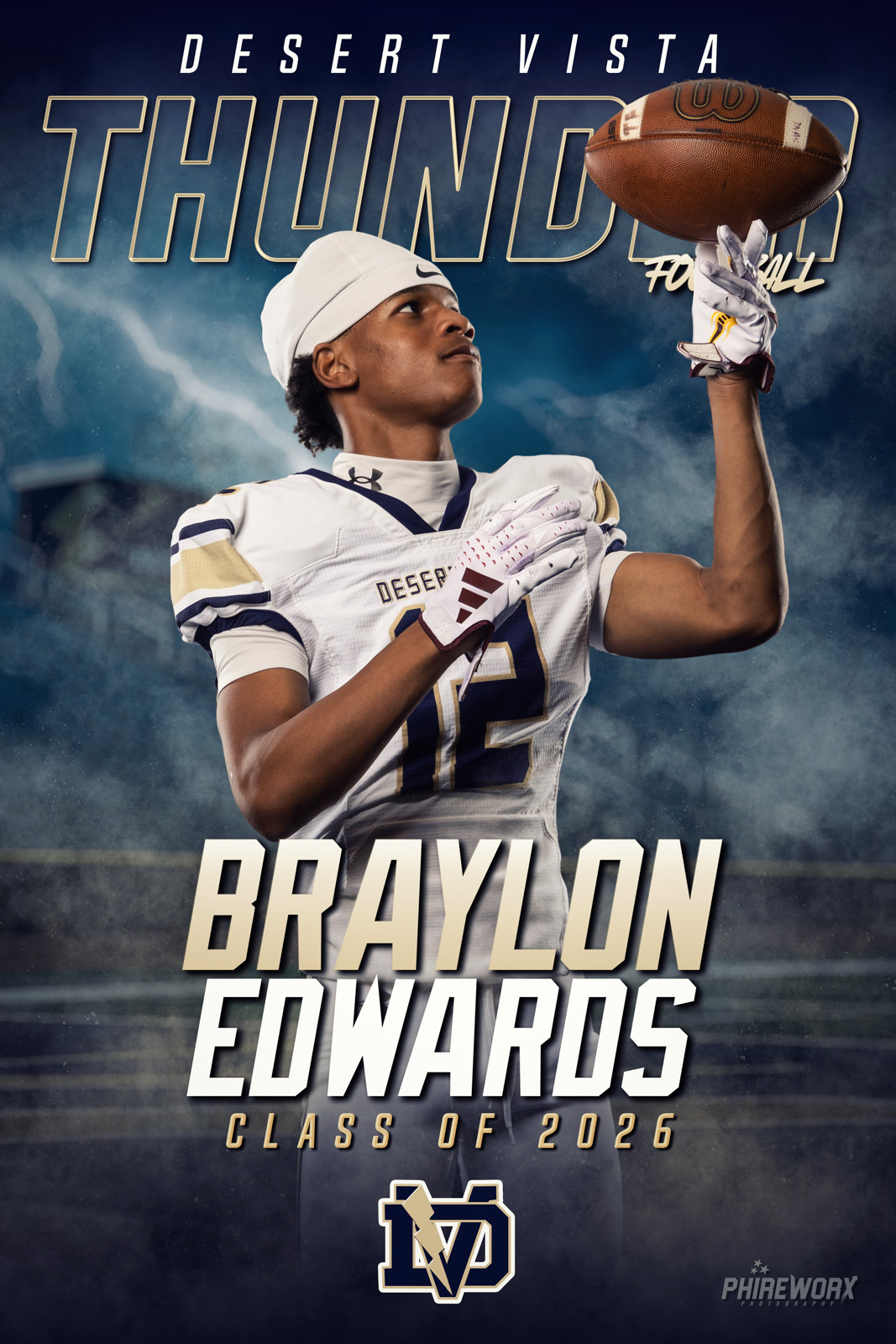Desert Vista Thunder Football — Braylon Edwards individual banner