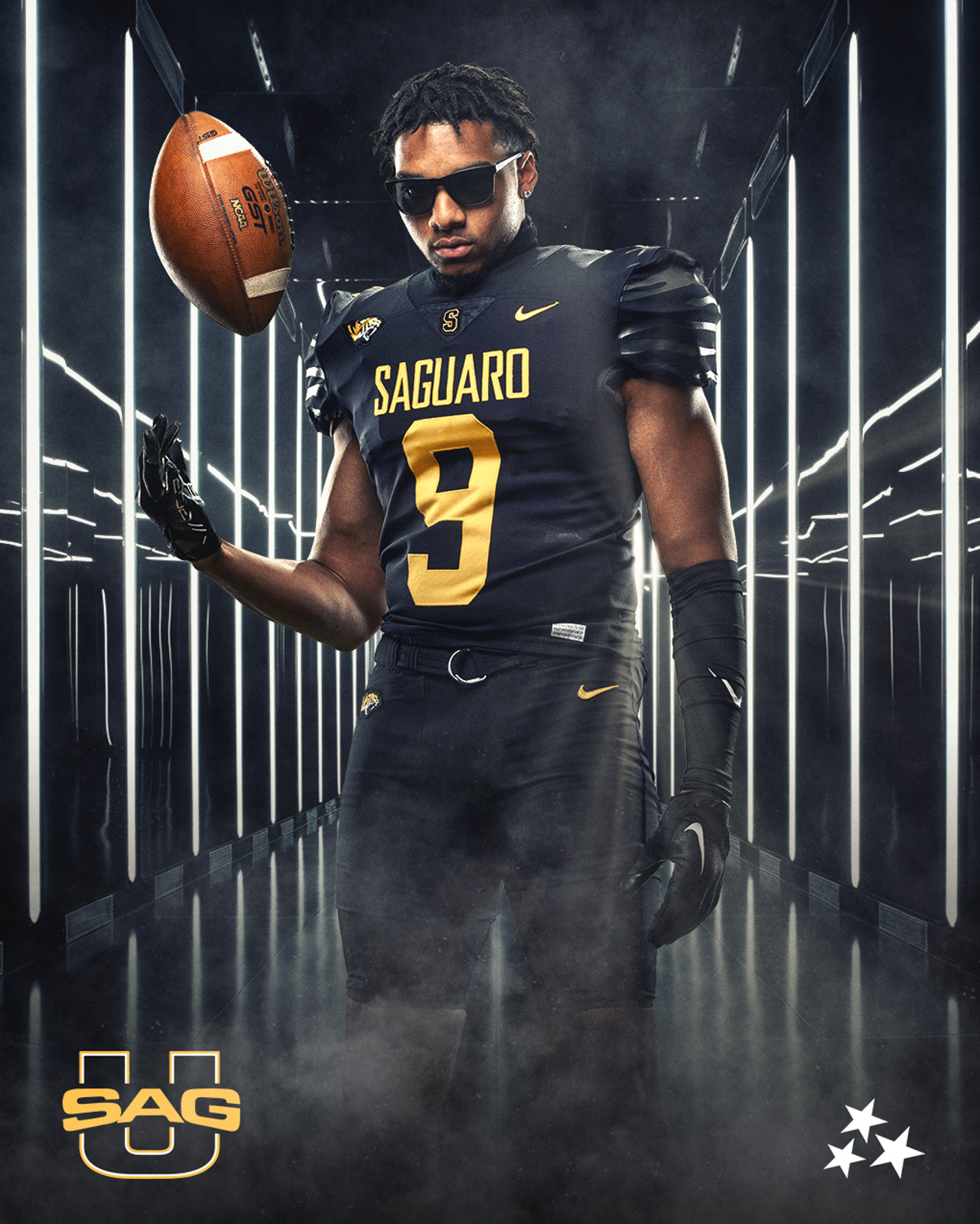 Saguaro football player — composite portrait