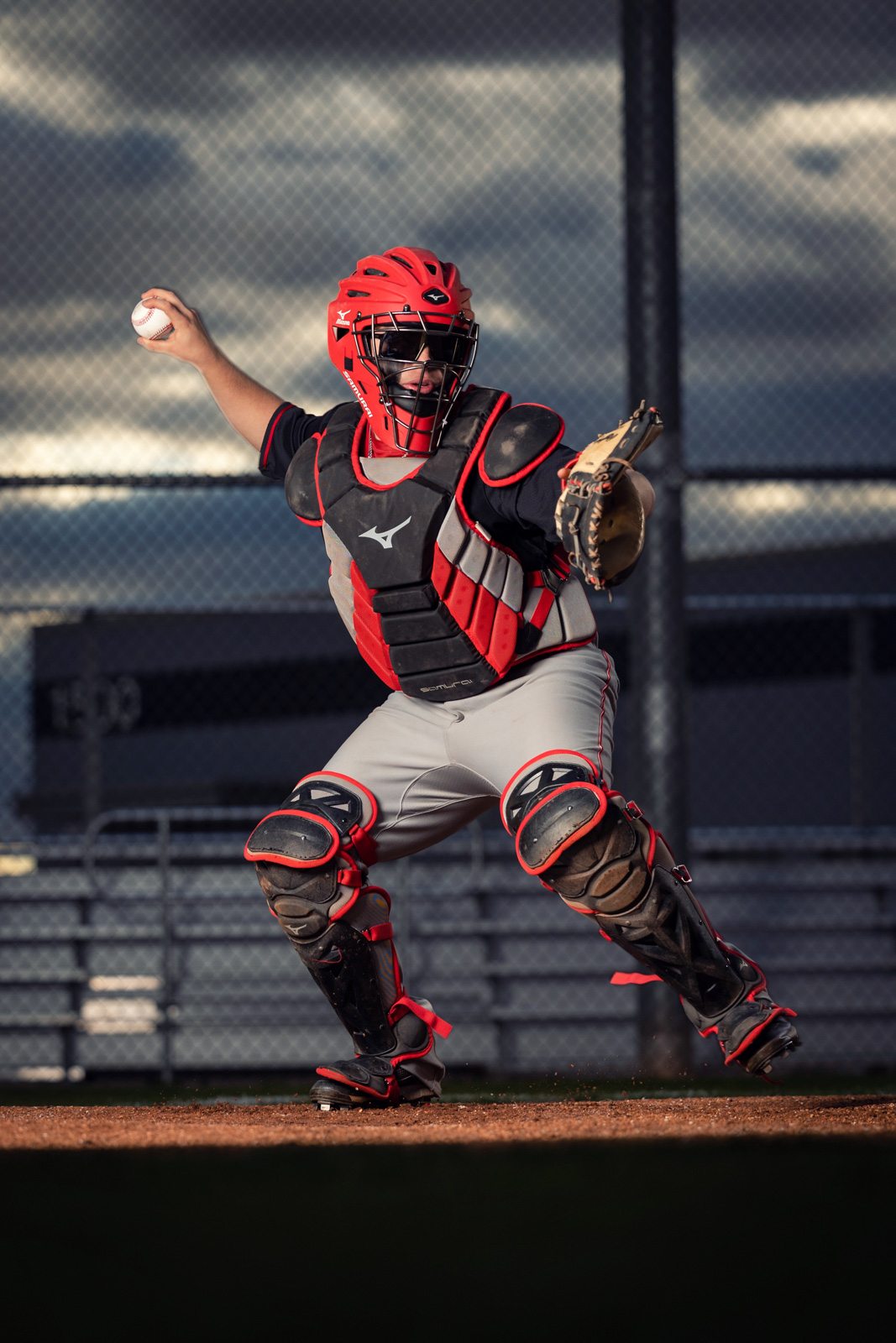 Baseball catcher in action — Photo Day